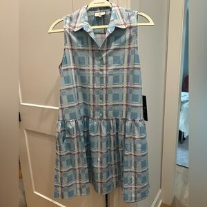 NWT Tuckernuck Blue Plaid Sleeveless Dress size M